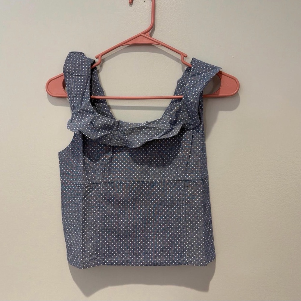 Blue Polka Dot Women's Top